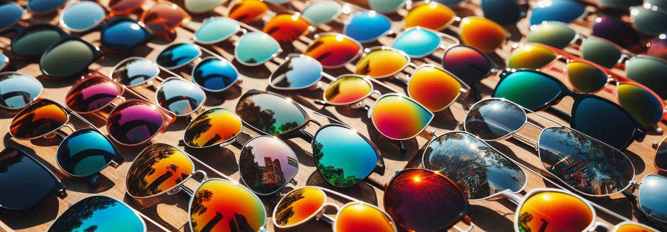 A table of men's sunglasses