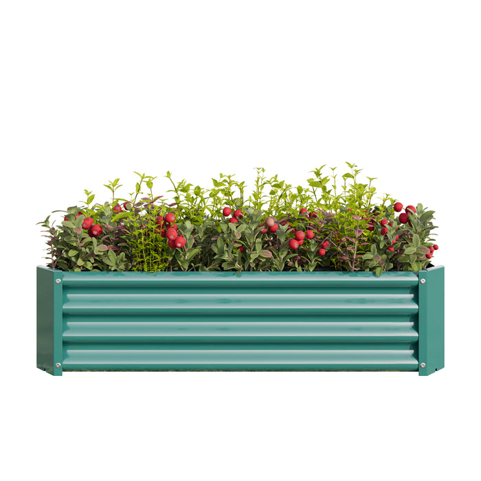 Rectangular Metal Raised Planter Outdoor Garden Plant and Vegetable Bed