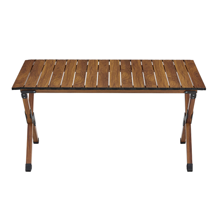 Lightweight Aluminum Foldable Roll-Up Rectangular Outdoor Camping Table
