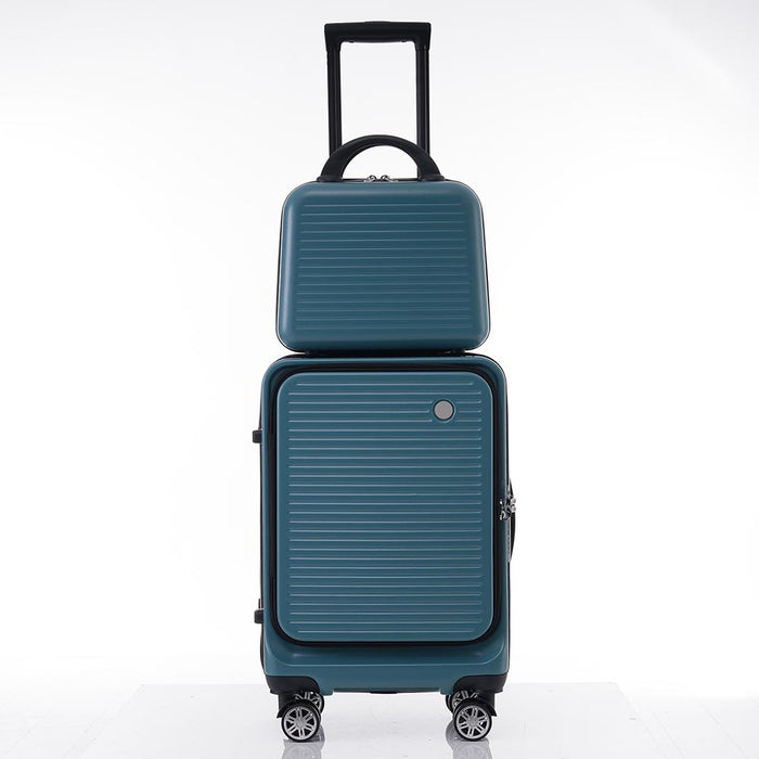 20-Inch Carry-on Luggage with Front Pocket, USB Port, and Carrying Case - Blue