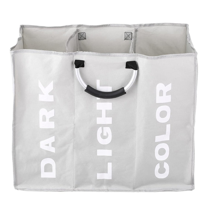 3 Grid Foldable Laundry Basket Bag Dirty Laundry Basket
