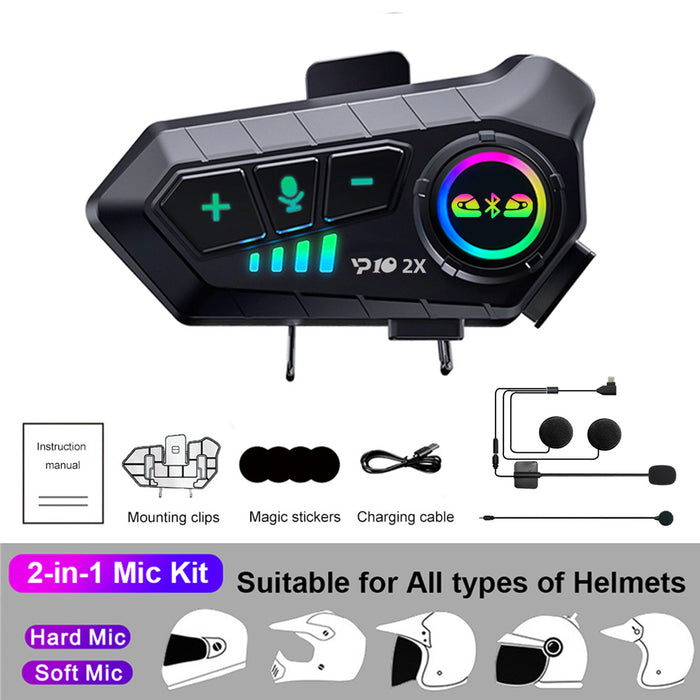 Bluetooth Motorcycle Helmet Intercom 300M Wireless