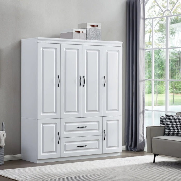 Wolf Furniture YG-15 White Freestanding Wardrobe Closet