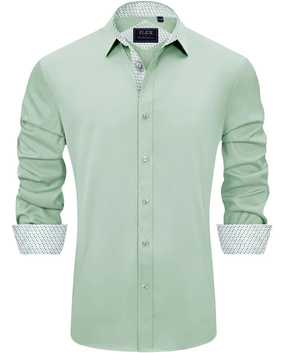 J.VER Men's Casual Long Sleeve Stretch Dress Shirt
