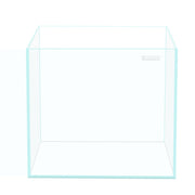 Crystal clear rimless glass aquarium tank with transparent walls and open top design