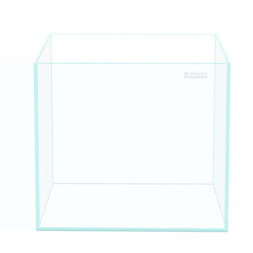 Crystal clear rimless glass aquarium tank with transparent walls and open top design