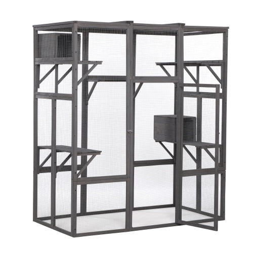 Spacious Multi-Cat Wooden Catio Enclosure
