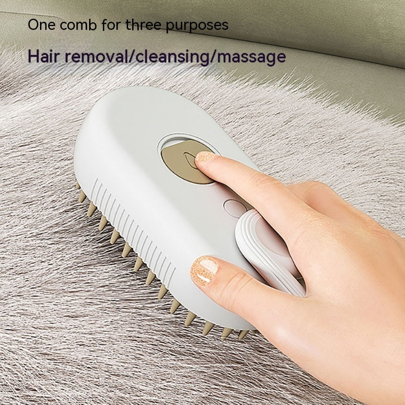 Steam Spray Pet Grooming Brush with USB Charging
