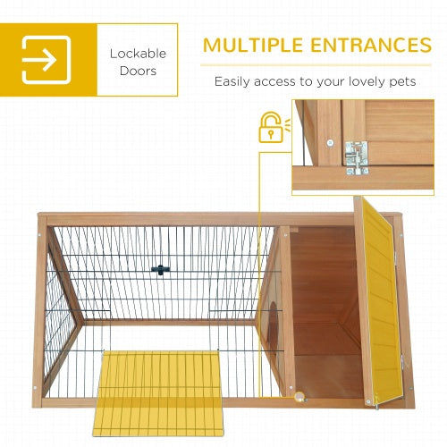 Premium Wooden A-Frame Rabbit Hutch