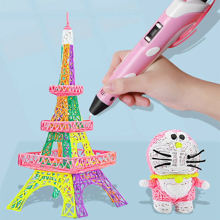 Magic 3D Printing Pen for Kids DIY Pen with LED Display and Filaments