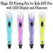 Magic 3D Printing Pen for Kids DIY Pen with LED Display and Filaments