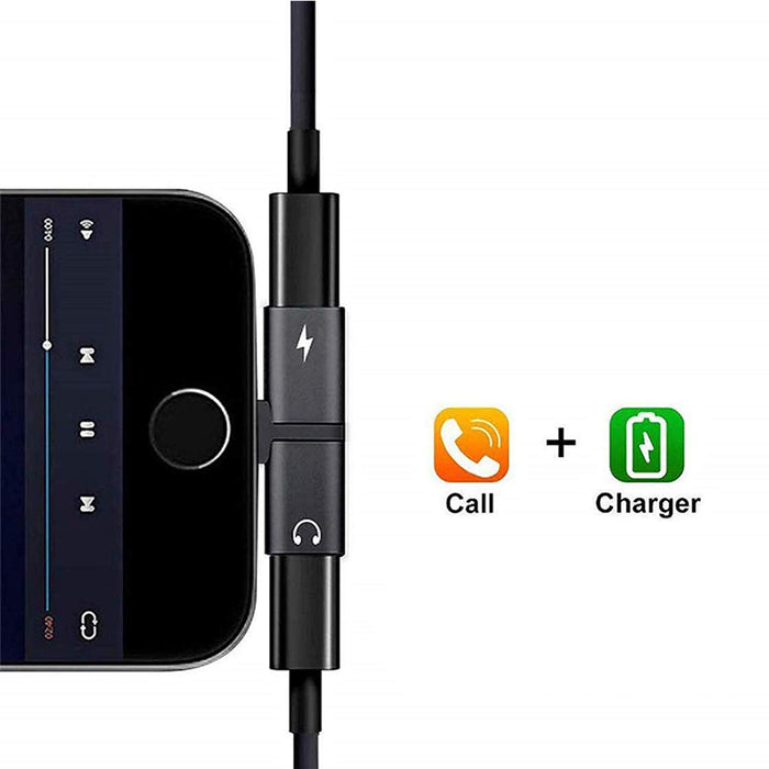 T- Shaped Dual Port Headset and Charger Splitter for Apple iPhone