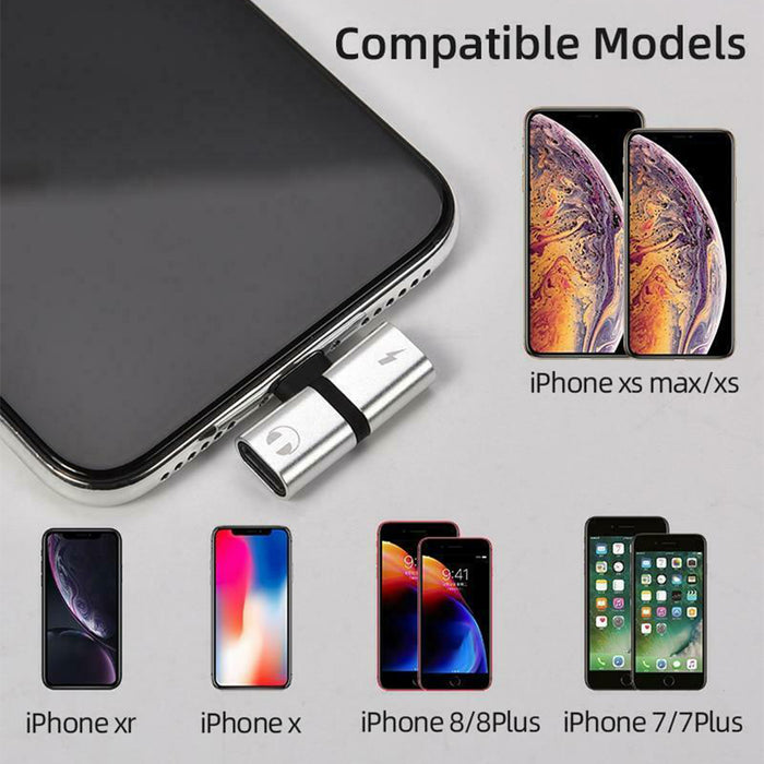 T- Shaped Dual Port Headset and Charger Splitter for Apple iPhone