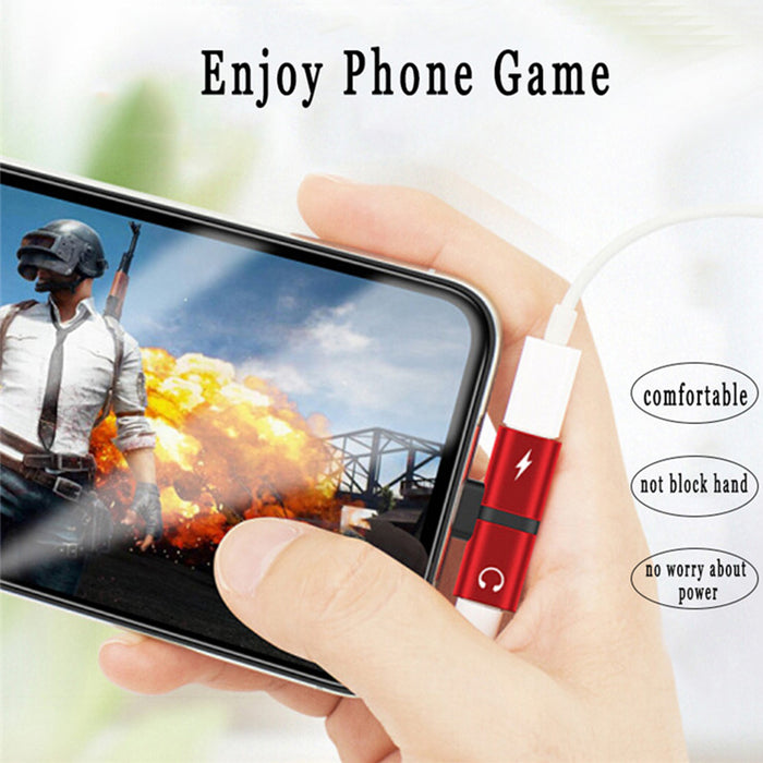 T- Shaped Dual Port Headset and Charger Splitter for Apple iPhone