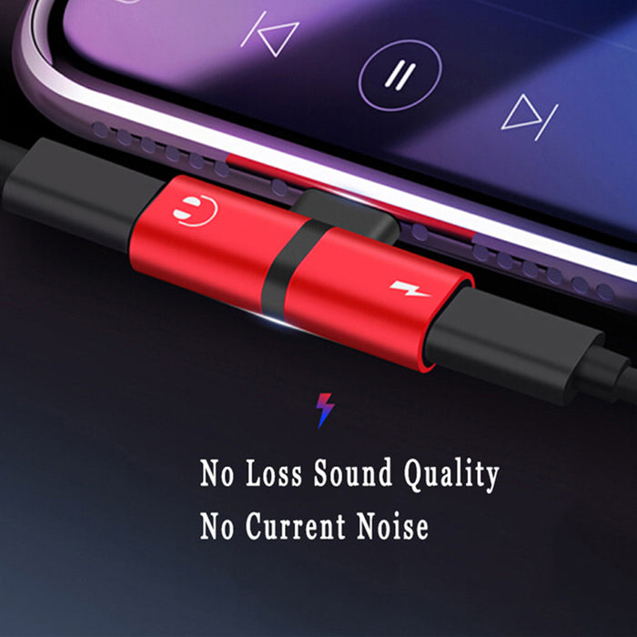 T- Shaped Dual Port Headset and Charger Splitter for Apple iPhone