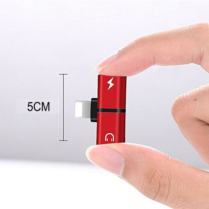 T- Shaped Dual Port Headset and Charger Splitter for Apple iPhone