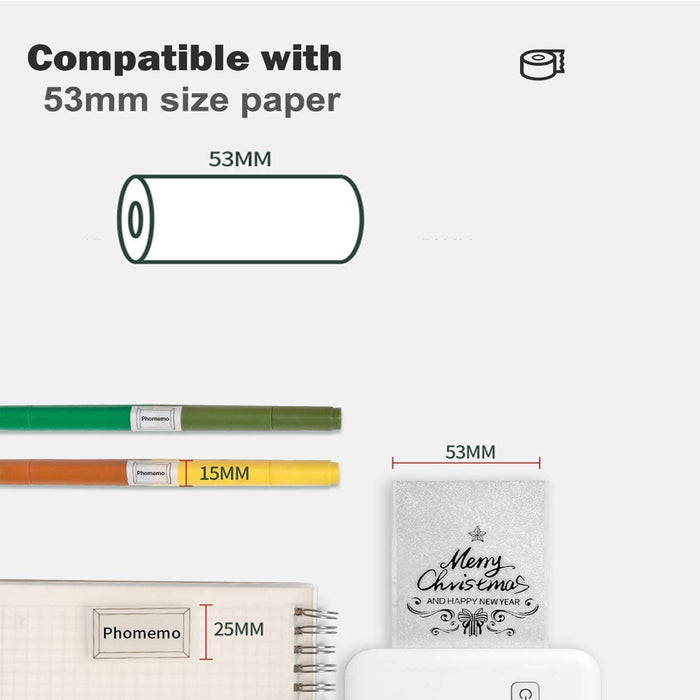 Mini Pocket Wireless Thermal Printer for Mobile Phone- USB Charging