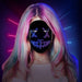 LED Face Transforming Luminous Face Mask for Parties- Battery Powered/USB Rechargeable