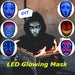 LED Face Transforming Luminous Face Mask for Parties- Battery Powered/USB Rechargeable