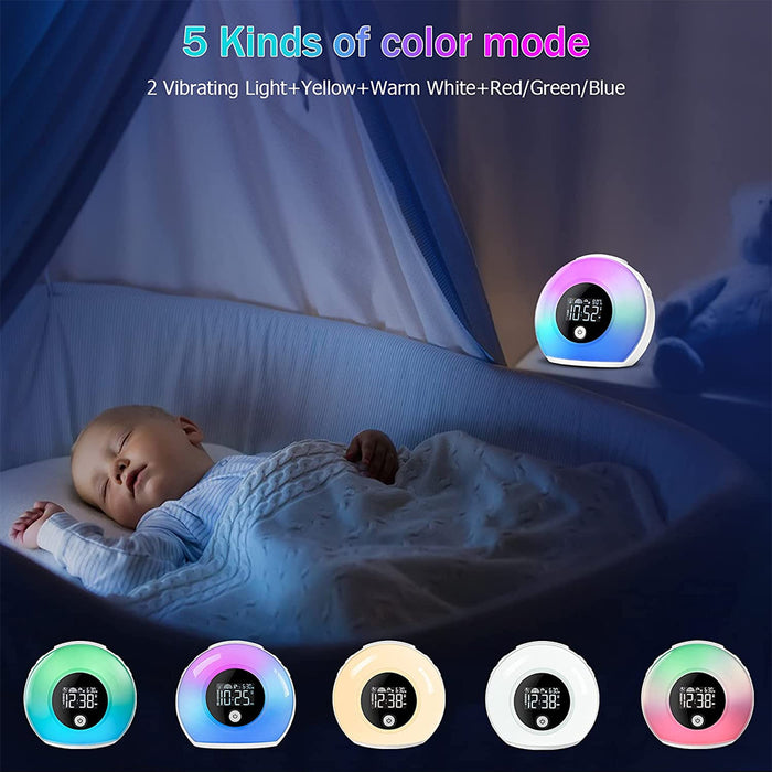 Wireless LED Night Lamp Alarm Clock and Bluetooth Speaker- USB Charging
