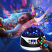 USB Plugged-in, Battery Powered Rotating Projector Night Light with Music