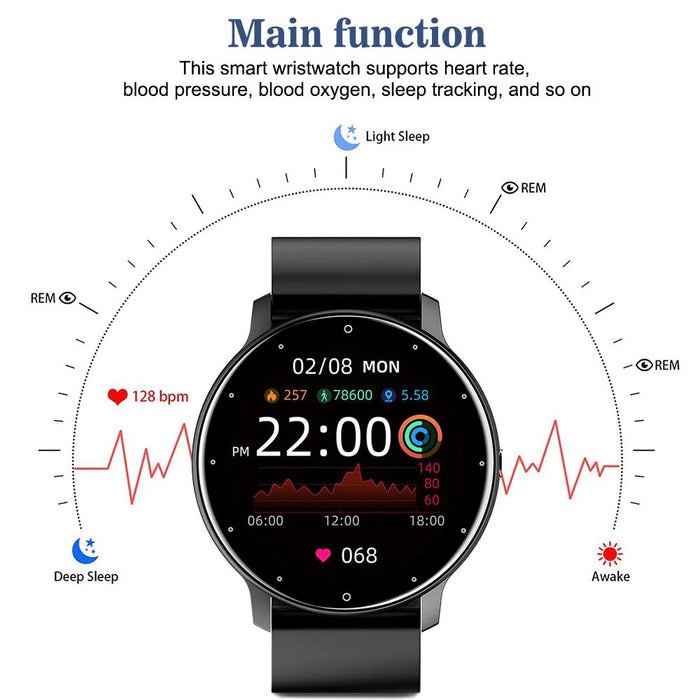 Full Touch Screen Activity and Health Monitor Smartwatch- Magnetic Charging