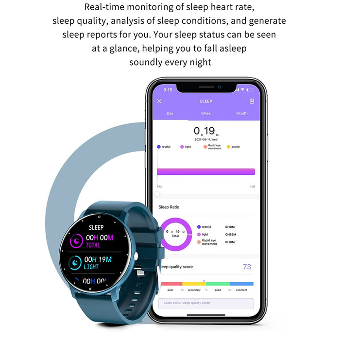 Full Touch Screen Activity and Health Monitor Smartwatch- Magnetic Charging
