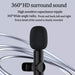 Rechargeable Wireless Mini Plugged-in Microphone Lapel with Clip