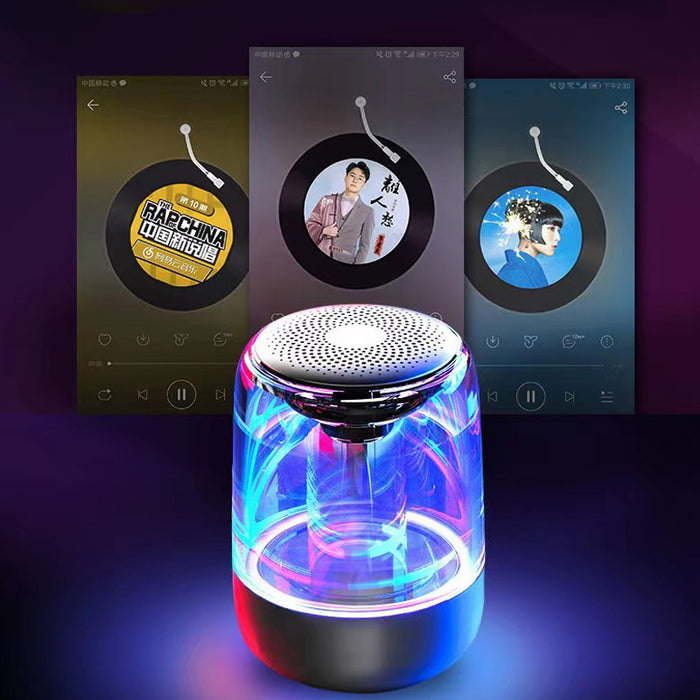 Portable Wireless Music Speaker with LED Color Lights- USB Rechargeable