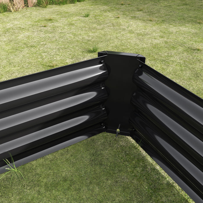 Metal Raised Garden Flower Bed Rectangular Raised Herb Planter