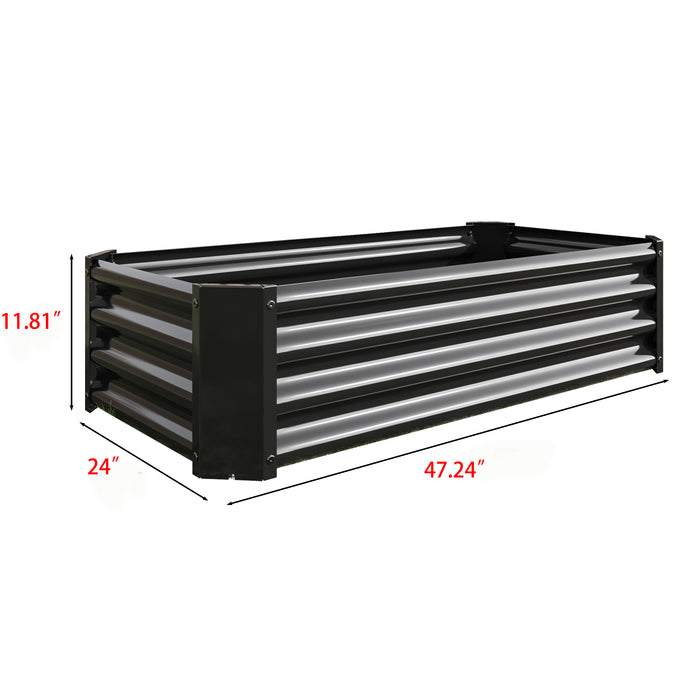 Metal Raised Garden Flower Bed Rectangular Raised Herb Planter