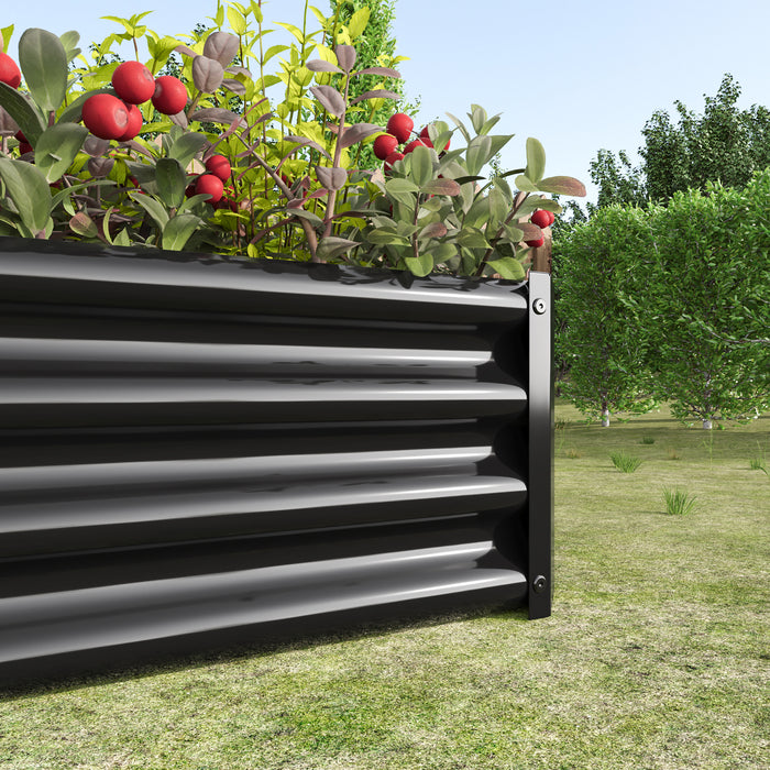 Metal Raised Garden Flower Bed Rectangular Raised Herb Planter