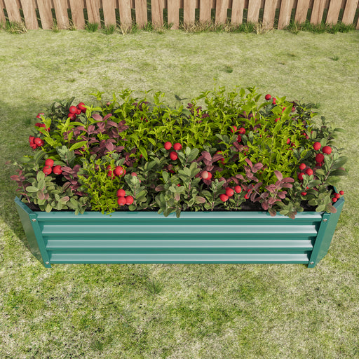 Rectangular Metal Raised Planter Outdoor Garden Plant and Vegetable Bed