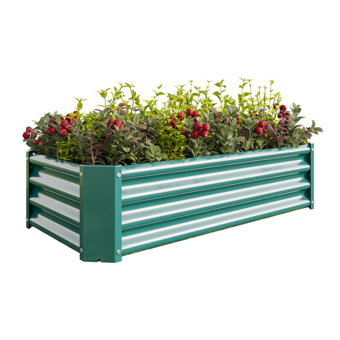 Rectangular Metal Raised Planter Outdoor Garden Plant and Vegetable Bed