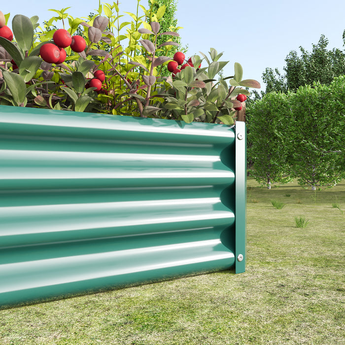 Rectangular Metal Raised Planter Outdoor Garden Plant and Vegetable Bed