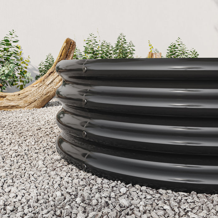 Large Oval Shaped Metal Raised Planter Outdoor Garden Plant Vegetable Bed