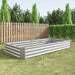 Rectangular Metal Raised Planter Outdoor Garden Plant Vegetable Bed- Silver