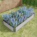Rectangular Metal Raised Planter Outdoor Garden Plant Vegetable Bed- Silver