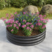 Round Shape Metal Raised Garden Bed Herbs and Vegetable Planter- Black_1
