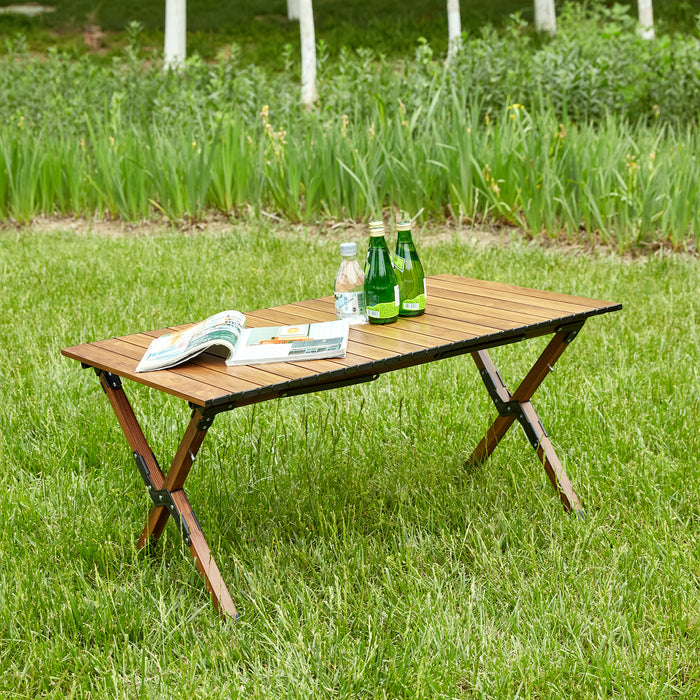 Lightweight Aluminum Foldable Roll-Up Rectangular Outdoor Camping Table