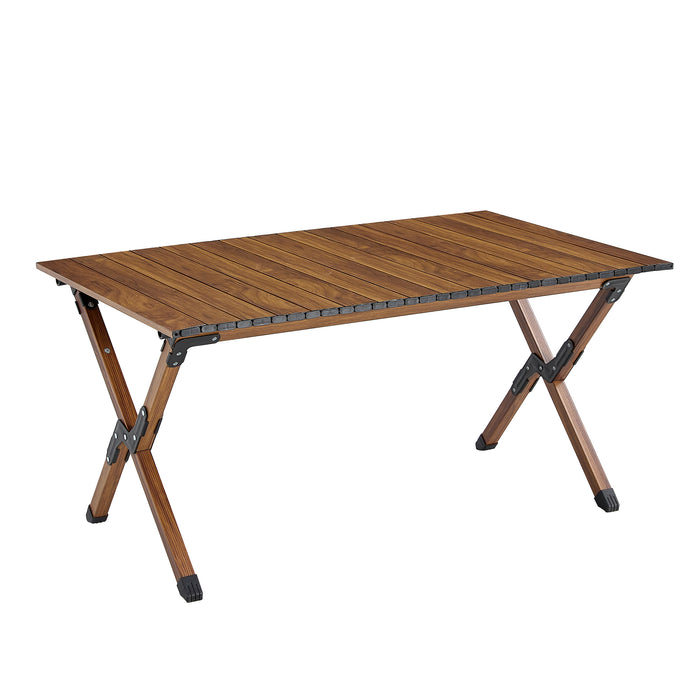 Lightweight Aluminum Foldable Roll-Up Rectangular Outdoor Camping Table