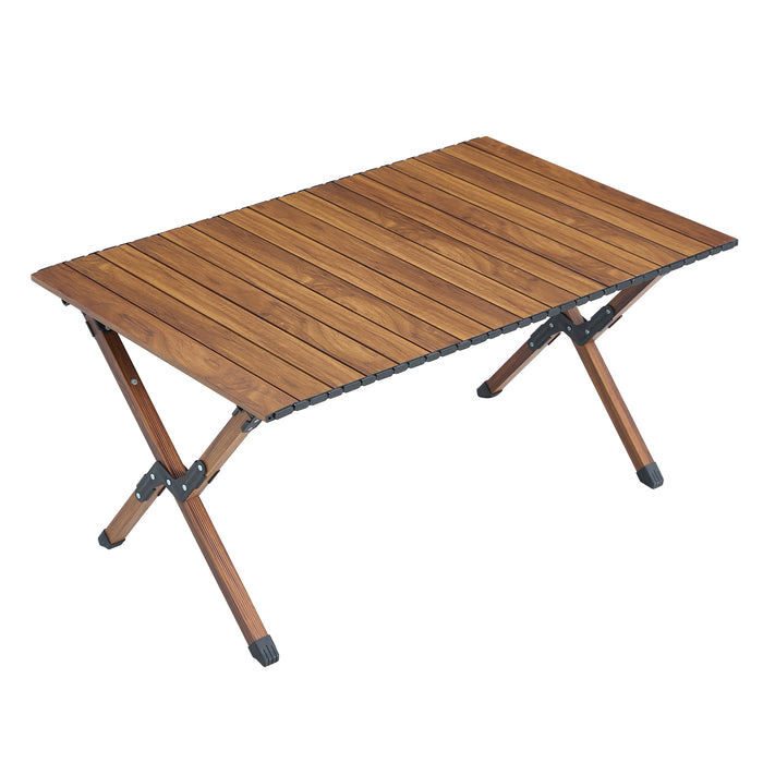 Lightweight Aluminum Foldable Roll-Up Rectangular Outdoor Camping Table