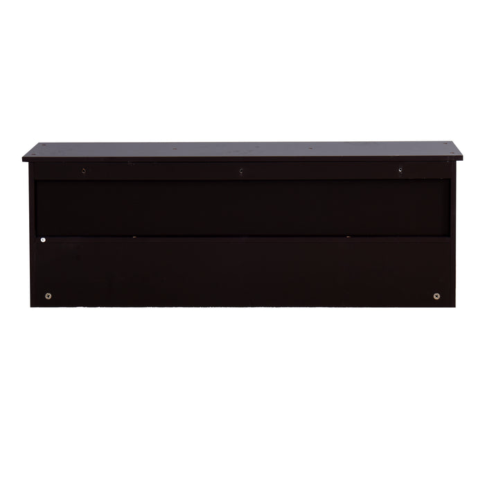 Wall-Mounted Coat Organizer Shelf with Hooks (Espresso)