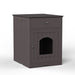 Hidden Box Cat End Table Wooden Night Stand Enclosed Pet Litterbox- Brown