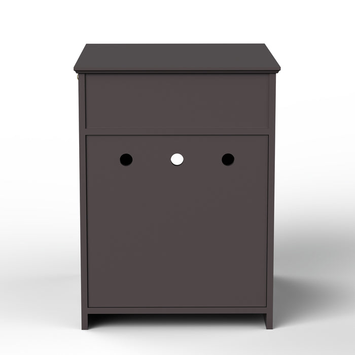 Hidden Box Cat End Table Wooden Night Stand Enclosed Pet Litterbox- Brown