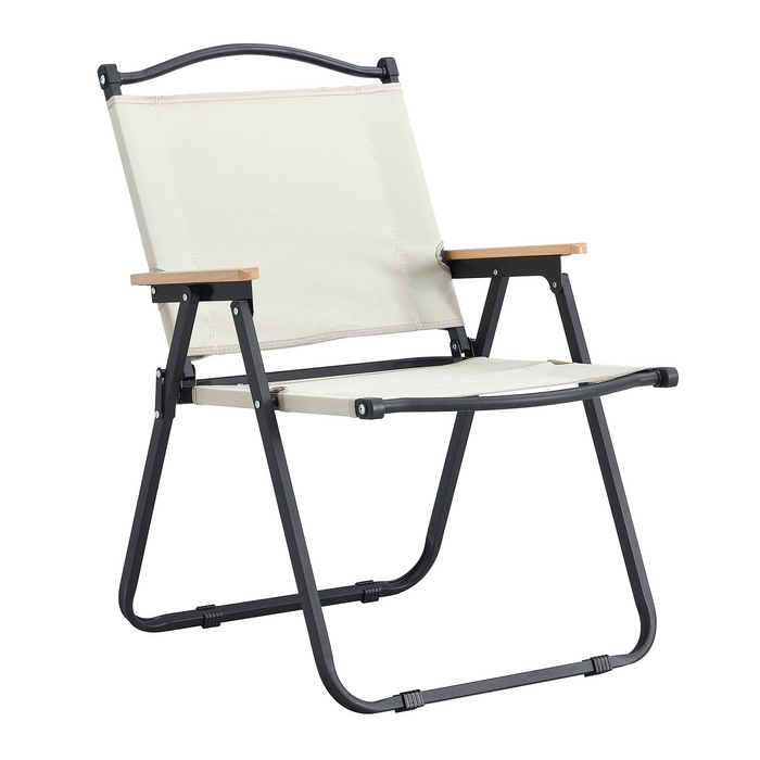 Modern Contemporary Foldable Outdoor Chair for Backyard Camping in Beige