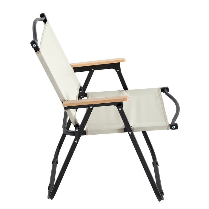 Modern Contemporary Foldable Outdoor Chair for Backyard Camping in Beige