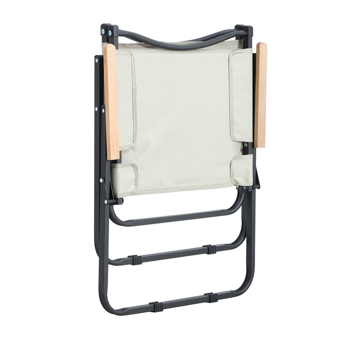Modern Contemporary Foldable Outdoor Chair for Backyard Camping in Beige