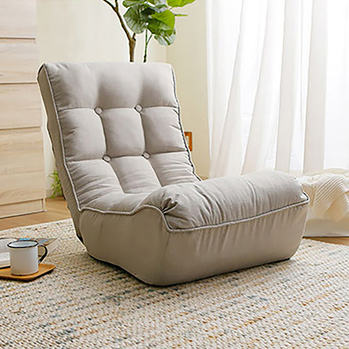 Single Seater Japanese Style Thick Cushioned Lazy Tatami Recliner Sofa- Gray_21