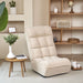 Single Seater Japanese Style Thick Cushioned Lazy Tatami Recliner Sofa- White_0
